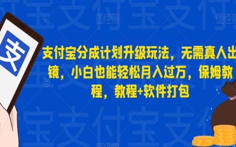 在家可以赚钱的副业，支付宝分成计划升级教程，小白轻松月入过万