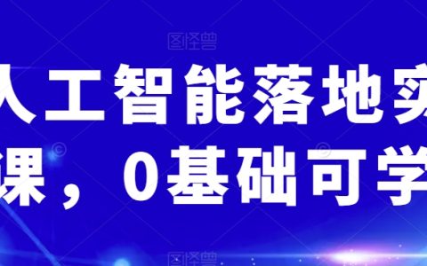 AI人工智能落地实操课，0基础可学