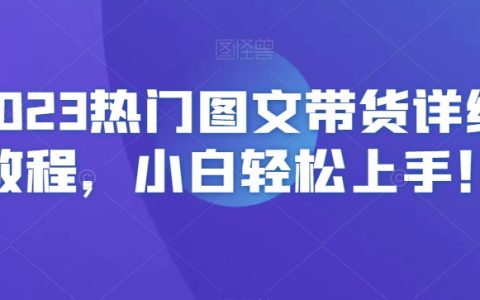 2023热门图文带货详细教程，小白轻松上手