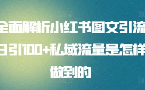 引流推广怎么做？全面解析小红书图文引流日引100+