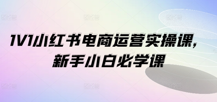 小红书电商运营实操课