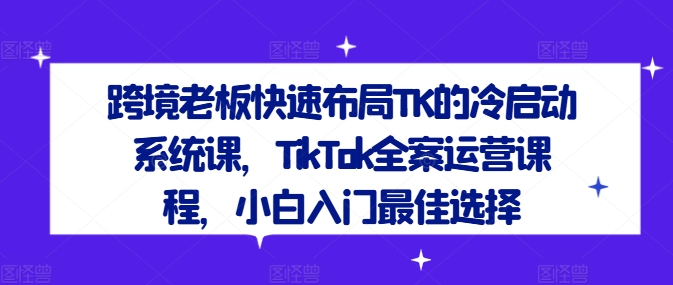 TikTok全案运营课程